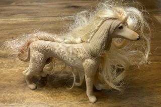 Barbie Pets Glam N Groom Lacey Dog - Blonde Afghan Hound