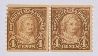Travelstamps: 1924 US Stamps Sc 601 Martha Washington,  Coil Line Pair 2 Cents 3