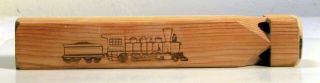 Vintage Square Wooden Train Whistle - Signal - Toot - Sounds Like A Real Train
