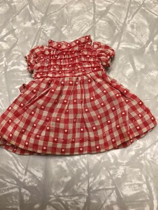 Vintage Doll Dress Ideal Vogue Bisque Effanbee Madame Alexander Small Red White