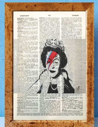 Banksy Queen Elizabeth Banksy Street Art Dictionary Page Art Print Vintagep84