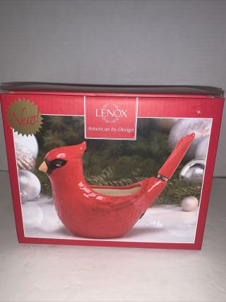 Lenox American By Design Winter Greetings Cardinal Bowl With Spreader