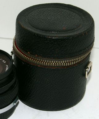 Vintage Soft Leather Case 3 1/4 " For Small Nikon Pentax Canon Tamron Sony Lenses