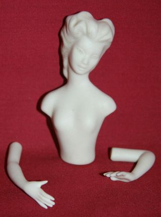 Vntge 3 Pc Porcelain Doll With Arms/ Hands - Parts Restore To Make 9” Doll (d11)