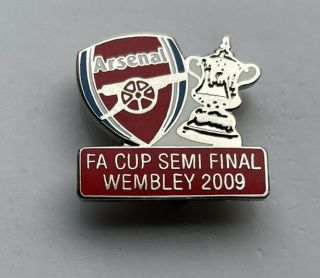 Vintage Retro Football Enamel Brooch Pin Arsenal Fa Cup Semi Final Wembley 2009