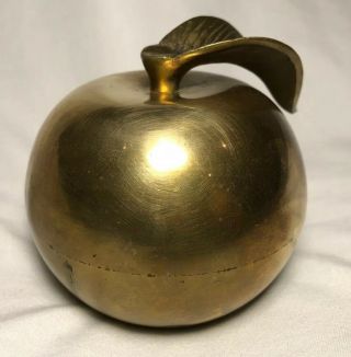 Vintage Solid Brass Apple By Great City Traders A San Francisco Company 4 " Tall