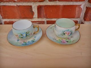 Antique Rosenthal Selb Bavaria Fine China Tea Cup & Dish Signed By The Set 2pc