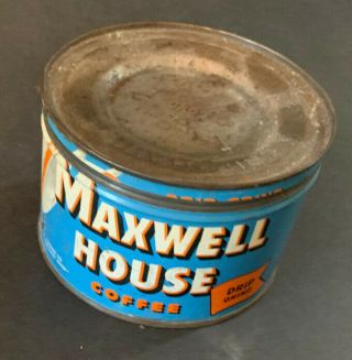 Vintage Maxwell House Coffee Can Drip Grind Hoboken,  Nj