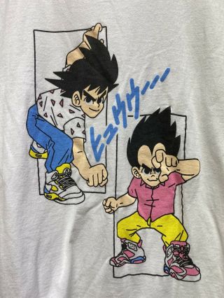 Vtg Dragon Ball Z Goku Anime Cartoon Tultex T Shirt Sz L White 100 Cotton Rare