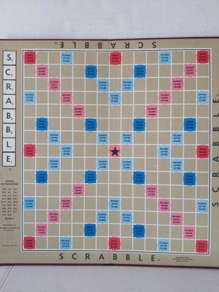 Vintage Selchow & Righter Scrabble Game Board Only Replacement From 1976