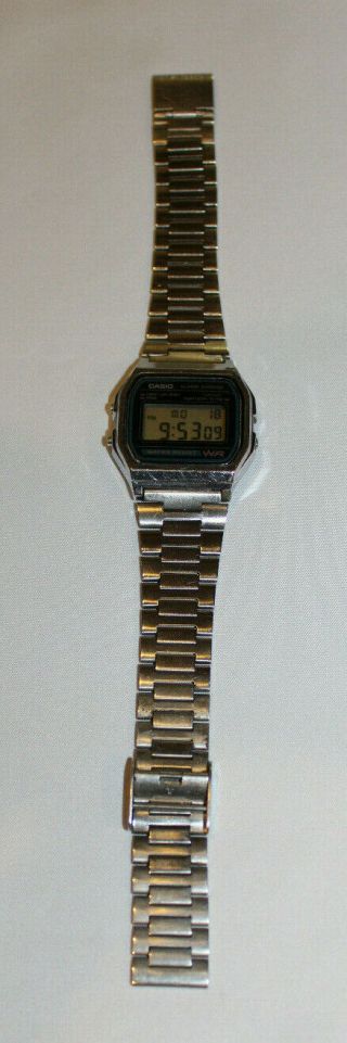 vintage mens Casio Alarm Chrono Water Resist digital watch A158W Stainless Steel 2
