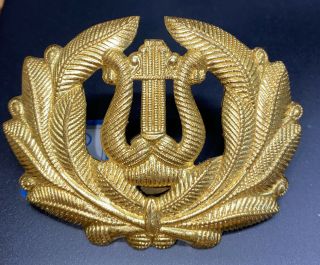 Vintage Marching Band Uniform Hat Insignia Metal Badge Emblem
