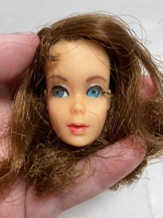 Vintage 1969 Twist N Turn Barbie Brunette Marlo Flip With Neck Split Head Only