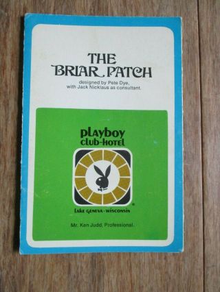 Vintage The Briar Patch Playboy Club - Hotel Unmarked Golf Scorecard Lake Geneva