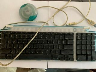 Vintage Apple M2452 Usb Wired Keyboard - Teal W/ Mouse Usb Model M4848