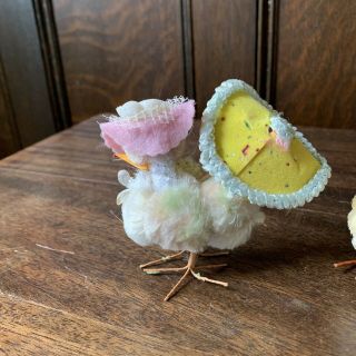 5 Vintage 1950’s Easter Chenille Chicks - Made in Japan 2
