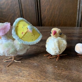 5 Vintage 1950’s Easter Chenille Chicks - Made in Japan 3