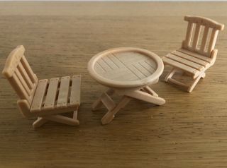 Sylvanian Families Patio Furniture Set Rare Garden Table Chairs Chair Foldable