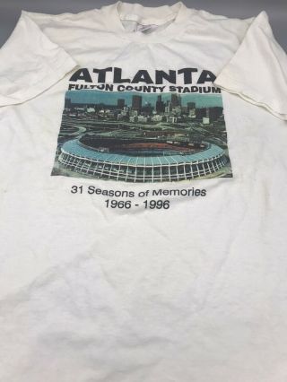 Vintage Atlanta Braves Fulton County Stadium 31 Seasons Of Memories T Shirt
