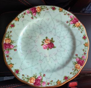 Royal Albert Old Country Roses Peppermint Damask Chintz 8 1/8 " Salad Plate
