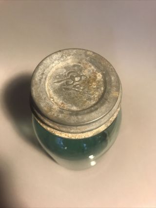 Vintage Blue Perfect Ball Mason Jar Lucky 5 with Zinc lid HTF 1/2 Gal. 3
