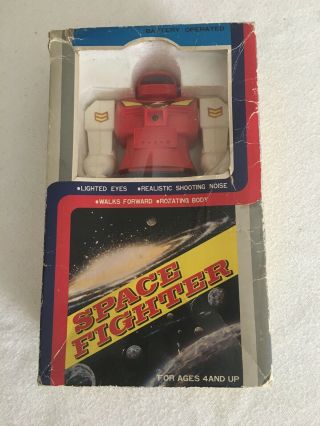 Vintage Space Fighter Robot Korea Battery Operated Has Accessories
