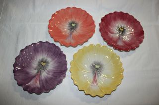Full Set Of 8 Fitz & Floyd April Flowers Pansy 7 " Plates