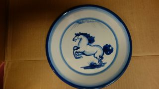 M A Hadley Kentucky Pottery 11 " Horse Plates