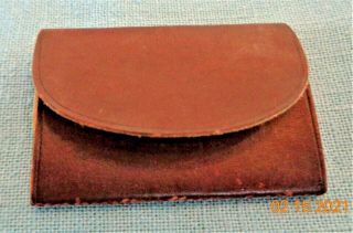 Antique Leather Stamp Holder With Wax Paper Pages