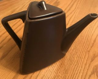 Vintage Designpac Angular Art Deco Small Ceramic Tea Pot - Brown - 7 " X 5 "