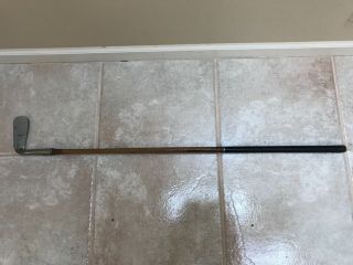 Antique Hickory Shaft Smooth Face Mid Iron Golf Club