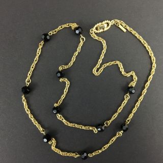 Vintage D’orlan Gold Tone Necklace Black Onyx Gemstone