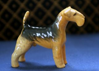 Beswick English Porcelain Gloss Airedale Terrier Dog Figurine 3 3/8 " H X 4 "