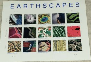 2012 Earthscapes Us Forever Stamps Sheet Pane Of 15 Scott 4710