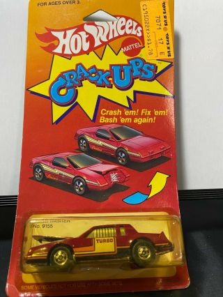1/64 Vintage 1984 Hot Wheels Crack Ups Turbo Red Hood Basher 9155