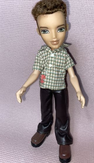 Boy Bratz Doll Boyz Dylan In Shirt,  Leather Pants,  And Brown Shoes Sun Kissed