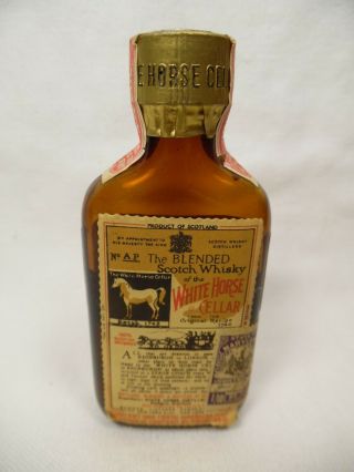 Vintage Rare White Horse Cellar Blended Scotch Whiskey Mini Bottle Empty 1940s?