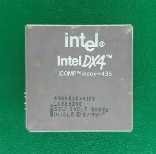 1x Intel 486 Dx4index 435 Vintage Ceramic Cpu For Gold Scrap Recovery