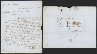 Usa 1848 - Stampless Letter - York To Paris France G275