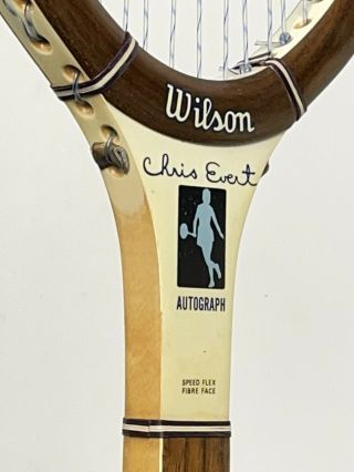 Vintage Wilson Chris Evert Autograph Tennis Racquet Wood 4 1/8”