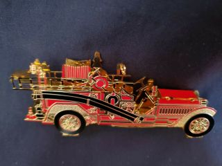 Baldwin Brass Antique Fire Truck Christmas Ornament 1998 With 24kt Gold Finish