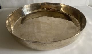 Vintage Handmade Brass Shallow Bowl/plate Signed 22.  5cm