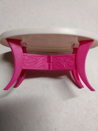 Mattel Barbie 3 - Story Dream Townhouse 2008 Replacement Coffee Table White & Pink