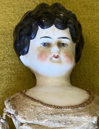Antique German 4” China Head C1890 Doll Head