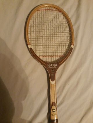 Ultra Top Quality All - pro Medium Vintage Wood Tennis Racquet 4 - 1/2 antique 3