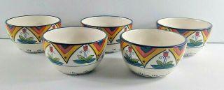 Tabletops Gallery Moroccan Small Bowls Set Of 5 Fruit Dessert Tulips 4 3/8 "