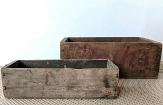 2 Vintage Antique Wood Boxes Kraft & Rath 