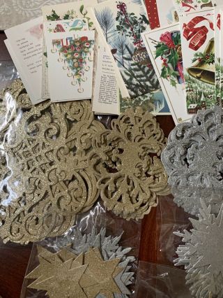 Anna Griffin Die Cuts Glittered And Vintage Post Cards Embellishments