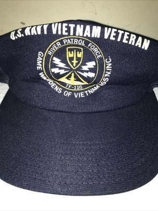 Vintage Vietnam Veteran River Patrol Force Tf - 116 Mesh Snapback Hat Cap Usa