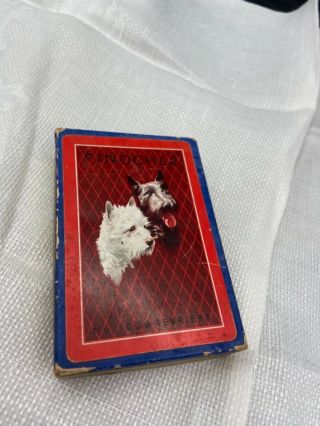 Full Deck - Vintage Playing Cards - Terrier Puppy Dogs No.  1856